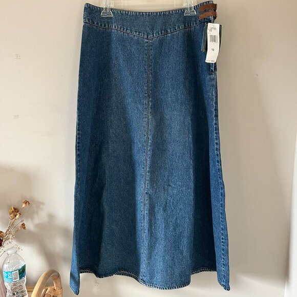 Ralph Lauren Jeans Co. Vintage Long Jean Skirt New Dead Stock size 12 - Picture 1 of 5